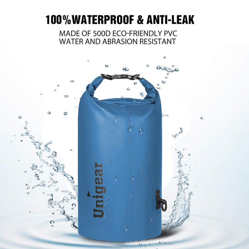 Unigear Dry Bag Waterproof, Floating and Lightweight Bags for Kayaking, Boating, Fishing, Swimming and Camping with Waterproof Phone Case (Sky Blue, 30L) - Image 4